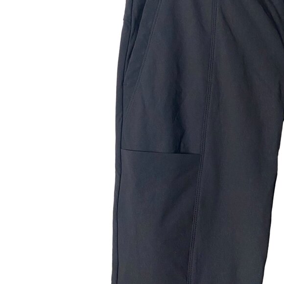 Athleta Hiking Black Zip Nylon Wander Stash Skinny Stretch Pants Women Size 6 - Picture 3 of 9